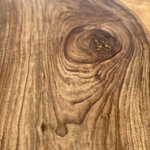 High-quality walnut gunstock blank with a stunning flame grain pattern and rich amber color